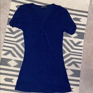 Blue vneck short sleeve